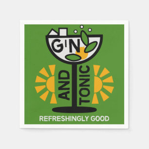 Vintage Gin And Tonic Art Napkin