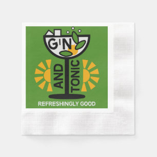 Vintage Gin And Tonic Art Napkin
