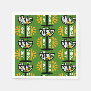 Vintage Gin And Tonic Art Napkin