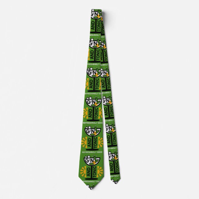 Vintage Gin And Tonic Art Tie (Front)