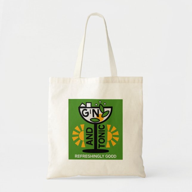 Vintage Gin And Tonic Art Tote Bag (Front)