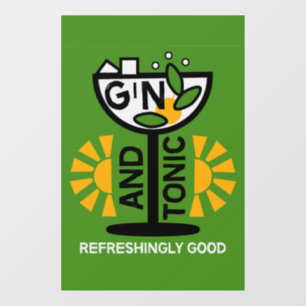 Vintage Gin And Tonic Art Window Cling