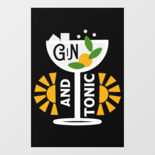 Vintage Gin And Tonic Art Window Cling