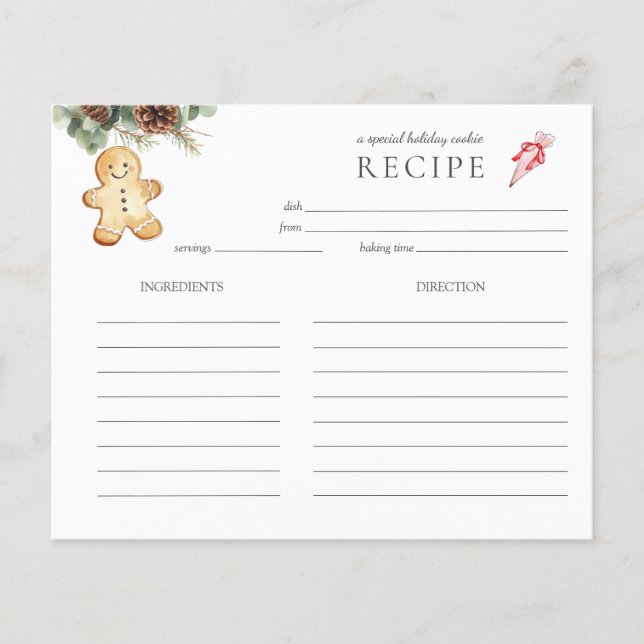 Vintage Gingerbread cookie man Holiday Baking  (Front)