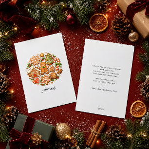 Vintage Gingerbread Cookies Cosy Christmas Bakery Holiday Card