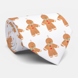 Vintage Gingerbread man Christmas Fun Festive Tie