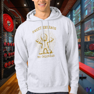 Vintage Gingerbread Man - Retro Halftone Golden Hoodie