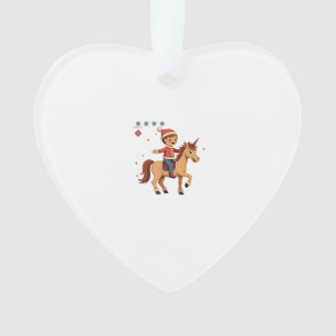 Vintage Gingerbread Man Riding Unicorn Christmas U Ornament