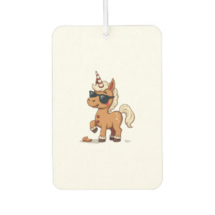 Vintage Gingerbread Unicorn with Sunglasses Christ Car Air Freshener
