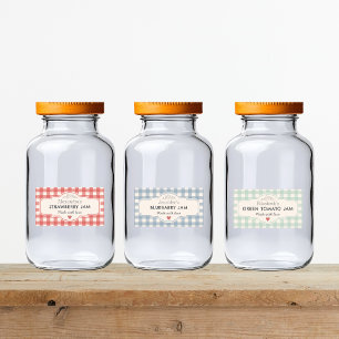 Vintage Gingham Made With Love Jar