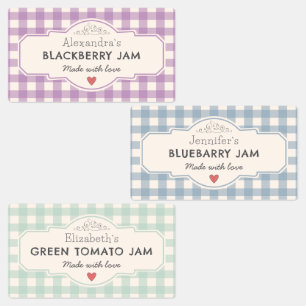 Vintage Gingham Made With Love Jar