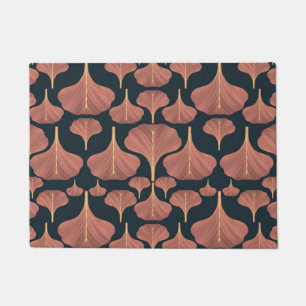 Vintage Gingko Blue Floral Pattern Doormat