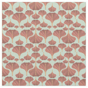 Vintage Gingko Mint Floral Pattern  Fabric