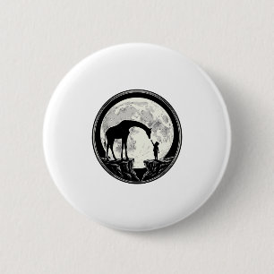 Vintage Giraffe and Child Moon Silhouette Shirt_1 6 Cm Round Badge