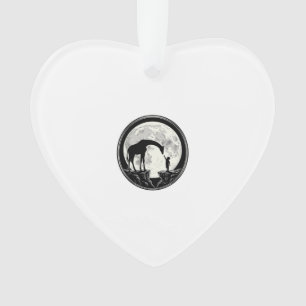 Vintage Giraffe and Child Moon Silhouette Shirt_1 Ornament