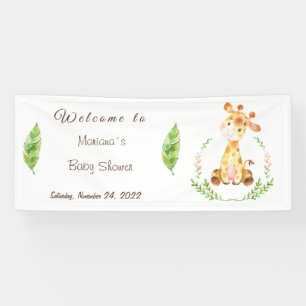 Vintage Giraffe Baby Shower Banner