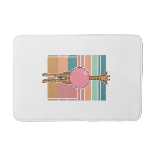 Vintage Giraffe Bubblegum Engraving Shirt Design_1 Bath Mat