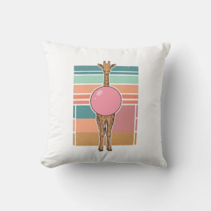 Vintage Giraffe Bubblegum Engraving Shirt Design_1 Cushion