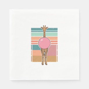Vintage Giraffe Bubblegum Engraving Shirt Design_1 Napkin
