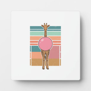 Vintage Giraffe Bubblegum Engraving Shirt Design_1 Plaque