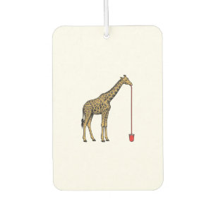 Vintage Giraffe Drinking Straw Vector Design_1 Car Air Freshener