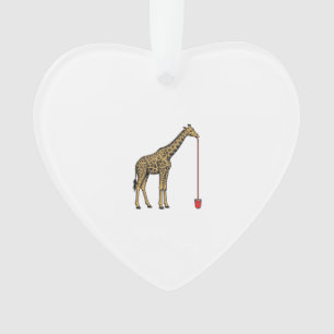 Vintage Giraffe Drinking Straw Vector Design_1 Ornament