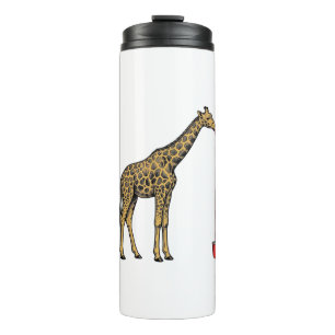Vintage Giraffe Drinking Straw Vector Design_1 Thermal Tumbler