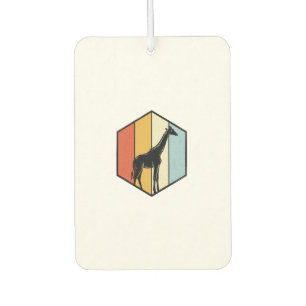 Vintage Giraffe Geometric Safari Vector Shirt_1 Car Air Freshener