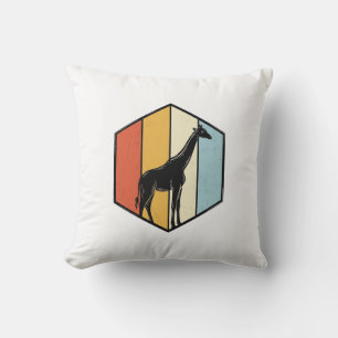Vintage Giraffe Geometric Safari Vector Shirt_1 Cushion