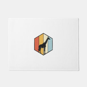 Vintage Giraffe Geometric Safari Vector Shirt_1 Doormat