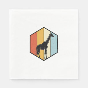Vintage Giraffe Geometric Safari Vector Shirt_1 Napkin