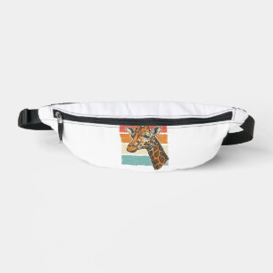 Vintage Giraffe Head Retro Sunset Vector Design_1 Bum Bags