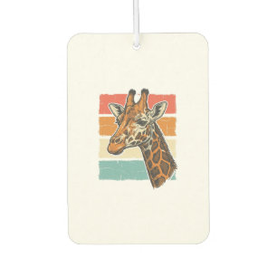 Vintage Giraffe Head Retro Sunset Vector Design_1 Car Air Freshener