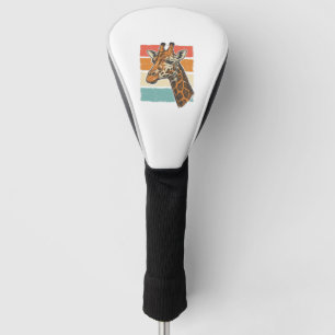 Vintage Giraffe Head Retro Sunset Vector Design_1 Golf Head Cover