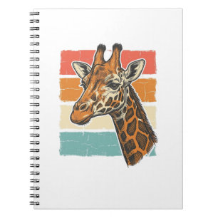 Vintage Giraffe Head Retro Sunset Vector Design_1 Notebook