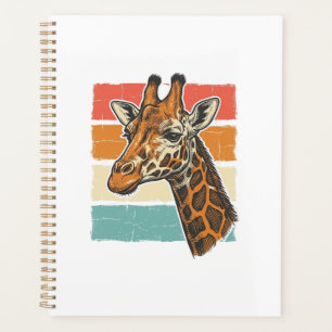 Vintage Giraffe Head Retro Sunset Vector Design_1 Planner