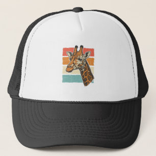 Vintage Giraffe Head Retro Sunset Vector Design_1 Trucker Hat
