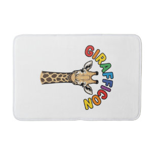 Vintage Giraffe Icon Cute Animal Shirt Design_1 Bath Mat