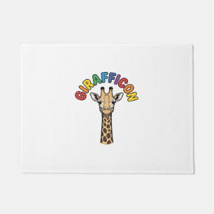 Vintage Giraffe Icon Cute Animal Shirt Design_1 Doormat
