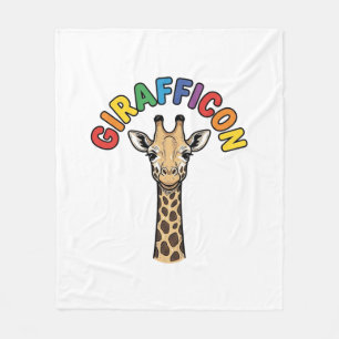 Vintage Giraffe Icon Cute Animal Shirt Design_1 Fleece Blanket