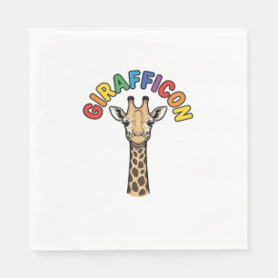 Vintage Giraffe Icon Cute Animal Shirt Design_1 Napkin