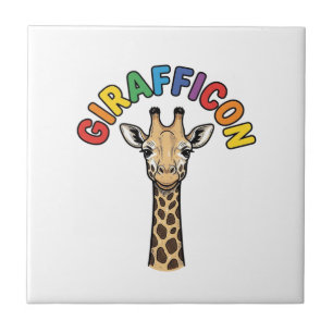 Vintage Giraffe Icon Cute Animal Shirt Design_1 Tile