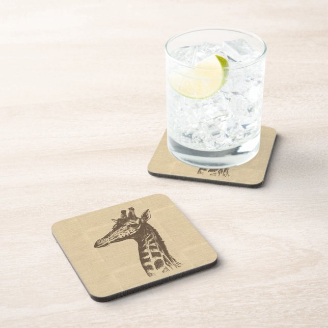 Vintage Giraffe Illustration Coaster (Right Side)