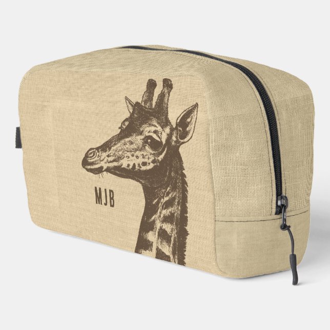 Vintage Giraffe Illustration Dopp Kit (Right Corner)