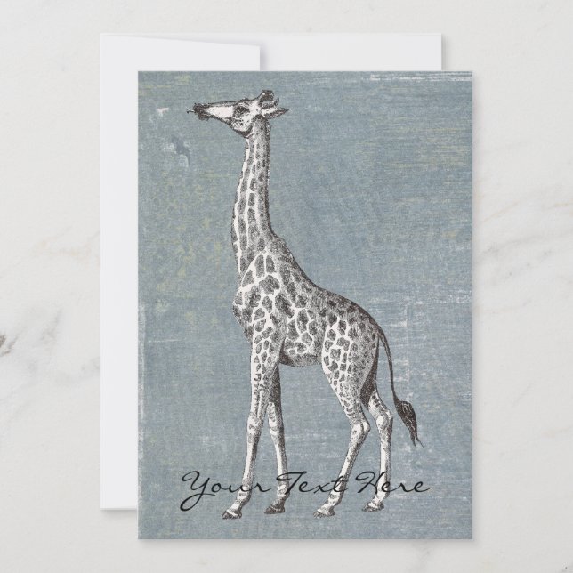 Vintage Giraffe Invitation (Front)