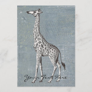 Vintage Giraffe Invitation