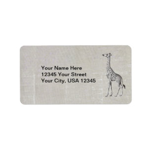 Vintage Giraffe Label