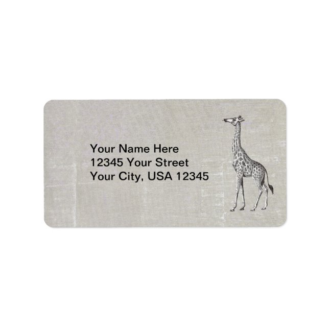 Vintage Giraffe Label (Front)