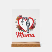 Vintage Giraffe Mama Floral Heart Shirt Design_1