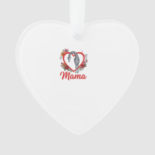 Vintage Giraffe Mama Floral Heart Shirt Design_1 Ornament